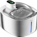 Cat Water Fountain Stainless Steel, 138fl.oz / 4.1L Cat Fountain, Pet Water Dispenser Cordless for Cats & Dogs Indoor