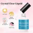 2 x Nail Glue Gel for Press-ons, Long Lasting Nail Gel Glue for Nail Tips,False Nails Tips,U V Light Required,15ml/0.5 fl oz,2pack