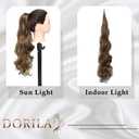 Ponytail Extension Flexible Wrap Around Ponytail Hair Extensions 32 Inch Long Curly Pony Tails Hair Extensions Wavy Hair Ponytails Hairpieces For Women Daily Use (8#(Brown))