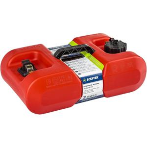 Scepter 3 Gallon Portable Marine Gas Can, Boat Fuel Tank, 2-Way Vented Cap, Built-In Fuel Gauge and Pick-Up, Top Handle, EPA & CARB Compliant, Underseat Design, 19.3"L x 12.2"W x 6.8"H (10506)