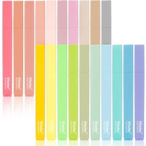 Vitoler 20Pcs Highlighters,Pastel Highlighters Set,Assorted Morandi Color Highlighter, Chisel Tip Bible Highlighter for School Office Supplies
