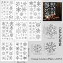Christmas Glitter Snowflake Window Clings 204 Pieces Double Sided Reusable PVC Static Stickers Sparkly Silver Glitter Snowflakes Decals for Christmas Party Window Decoration Glass Decor
