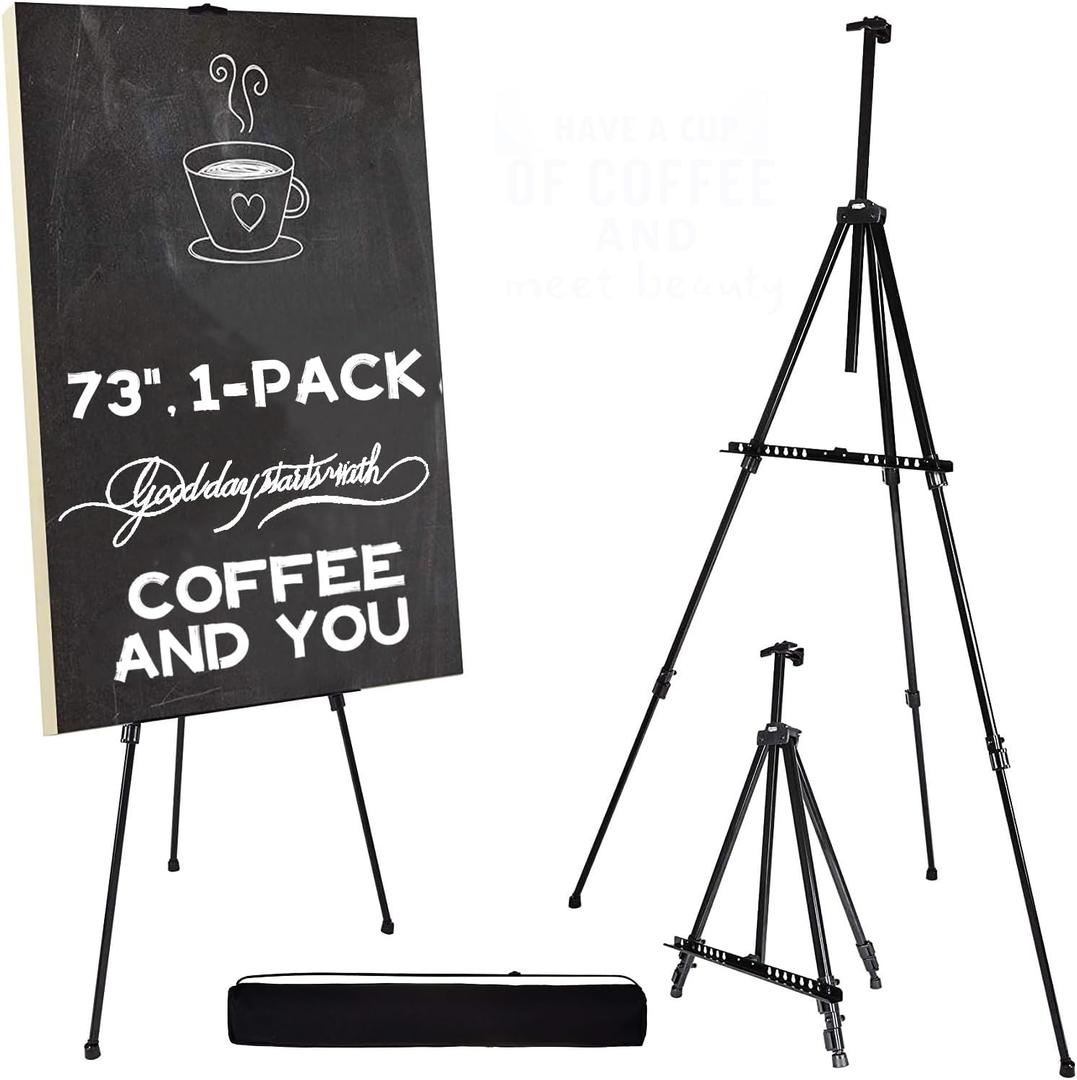 Artify 73 Inches Double Tier Easel Stand, Adjustable Height from 22-73, 3 in 1, for Painting and Display with a Carrying Bag, 1PACK