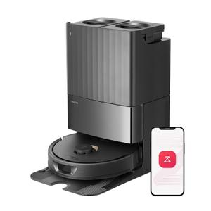 Roborock Qrevo 2R3W Robot Vacuum and Mop, Auto-Drying, Auto Mop Washing, Dual Spinning Mops, Auto Mop Lifting, Self-Refilling, Self-Emptying, Reactive Tech Obstacle Avoidance, 5500Pa Suction, Black