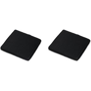 Greenjin Set of 2 Square Bar Stool Cushion,Non Slip Chair Pads with Ties,12 Inches Small Seat Cushion Machine Washable for Kitchen Dining Chairs Stools Black