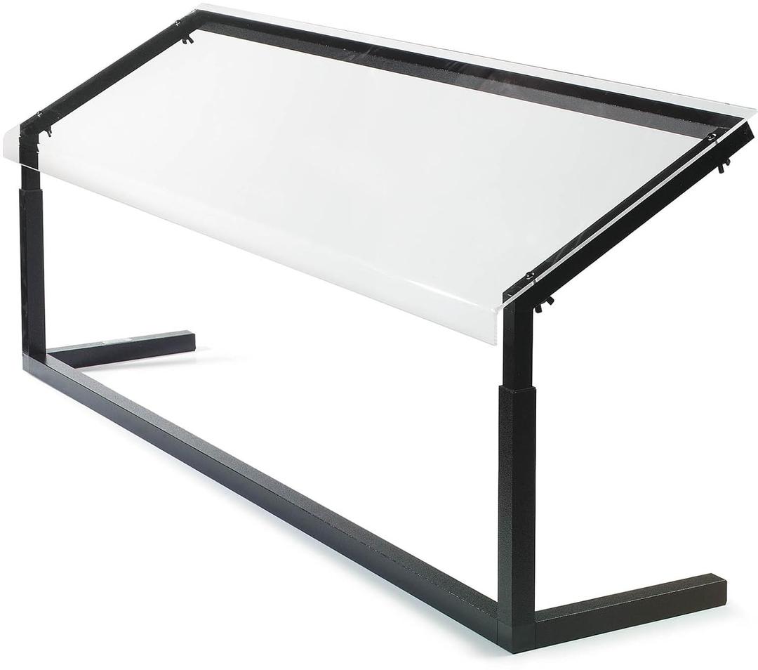 Carlisle FoodService Products Buffet Bar Adjustable Sneeze Guard for Catering, Buffets, Restaurants, Plastic, 48 x 12.44 x 32 Inches, Black