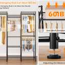 HOMIDEC Wardrobe Closet, 4 Hanging Spaces Portable Clothes Rack,Free Standing Closet Organizer and Storage System with Hanging Rods,Clothing Rack Suitable for Cloakroom,Bedroom,Entrances,etc.Black