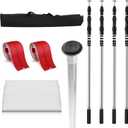 10FT Dust Barrier Poles 4 Pack Dust Barrier System with Carry Bag, 2 Heavy-Duty Zippers and 32.8x13.1 Ft Plastic Film for Interior Decoration, Remodeling and Isolation Work, White Transparent