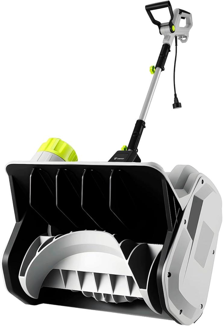 14-Inch Corded Electric Snow Blower, 1500w High-Power Snow Blower, 3500rpm Speed, 20-Foot Snow Throwing Distance with Adjustable Chute and 12A Brushed Motor, Suitable for Yards, Driveways, Sidewalk