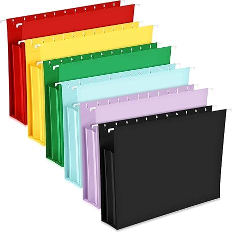 Amazon Basics Hanging Organizer File Folders for Efficient Filing, Assorted Colors, Letter Size (Pack of 30)
