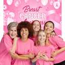 Breast Cancer Awareness Backdrop Decorations 8x6ft Pink Ribbon Party Banner for Charity Activities Fundraiser Home Office October Breast Cancer Month Background Supplies