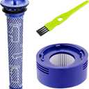 Replacement Filter for Dyson V7 V8 Animal Absolute Motorhead Carbon Fiber V8+ V7 Absolute V7 Animal Pro Plus Vacuum 1 Pre Filters & 1 Post Filters for Dyson V8 Compare to Part # 965661-01 & 967478-01