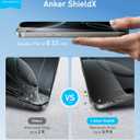 Anker HD Screen Protector, for iPhone 16, Ultra-Durable and Thin ShieldX Protection, Dust-and Fingerprint-Free with Extended Coverage, Fast and Easy Installation, 6.1-Inch (Pack of 2) (Crystal-Clear)