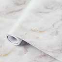 rabbitgoo Marble Contact Paper for Countertops, Self Adhesive Peel and Stick Wallpaper, Removable Kitchen Counter Top Contact Paper for Old Furniture, Gold Matte Granite, 23.6 x 196.8 Inch