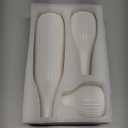 Decorative Flower Vase Set of 3 - Modern Boho Style White Vases, Ribbed Textures Ceramic Vase for Home Decor Shelf Bookshelf Mantle TV Stand Entryway Console, Dining Table Centerpiece Decor