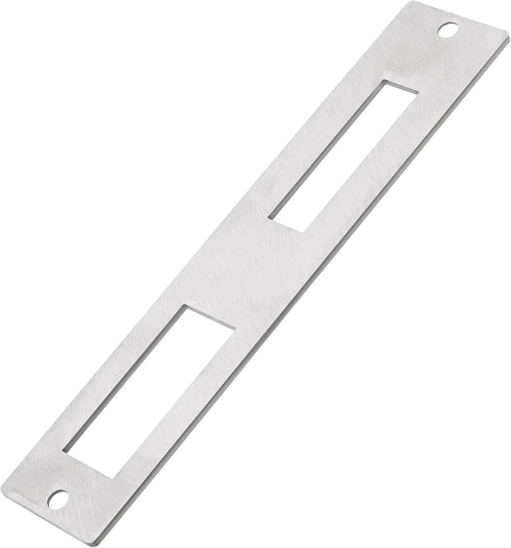 1Pc Door Flat Strike Plate Stainless Steel Plate 172mm x 33.7mm for Door Handle Deadbolt Security Striker Plates Exterior Interior Door Electric Door Opener Silver(Fully Enclosed)