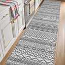 LUMI Anti Fatigue Kitchen Cushioned Mat for Floor, Padded Waterproof Runner for Standing, Stain Resistant Comfort Rugs for Home, Sink, Laundry, 24x87 (Light Gray Mix)