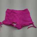 Women's V Cross High Waisted Swim Shorts Ruched Side Tie Boy Shorts Swimsuit Bottoms with Liner (Hot Pink), S