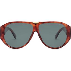 SOJOS Oversized Aviator Sunglasses Polarized Womens Mens Retro Trendy Vintage Big Square Shield SJ2392 Red Tortoise Frame Grey Lens