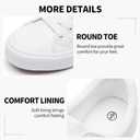 SERNIAL Womens White Tennis Shoes PU Leather Sneakers Casual Walking Shoes for Women (White), Size US 7.5