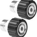 YAMATIC Pressure Washer Adapter, Metric M22-14mm Male to M22-15mm Female Fitting, Connect M22-14mm Pressure Washer Hose with M22-15mm Outlet Pressure Washer and Gun,2pcs (Silver)
