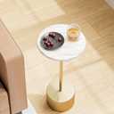 Drink Table Pedestal, Round Side Table, Drink Tables for Small Spaces, Pedestal End Table, Small Pedestal Table (Gold)