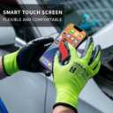 MANUSAGE Nitrile Work Gloves, 3D Comfort Stretch Fit, Powerful Grip, Touchscreen, Durable Foam Coated, Flexible, Lightweight, Machine Washable, Size-L Yellow 24 Pairs