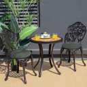 downluxe Bistro Chair Cushions for Patio Furniture, Water-Resistant Round Outdoor Chair Cushions Set of 2 with Non-Slip Ties, 15" x 15", Dark Grey