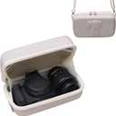 Hard Case for Canon EOS Rebel T7 / R50 / R6 Mark II / T6 / R100 / R50 V / R8 / R10 / R5 Mark II/RP / 5D Mark IV / R7 DSLR Camera and 18-55mm/18-45mm Lens,with Shoulder Strap,Cream