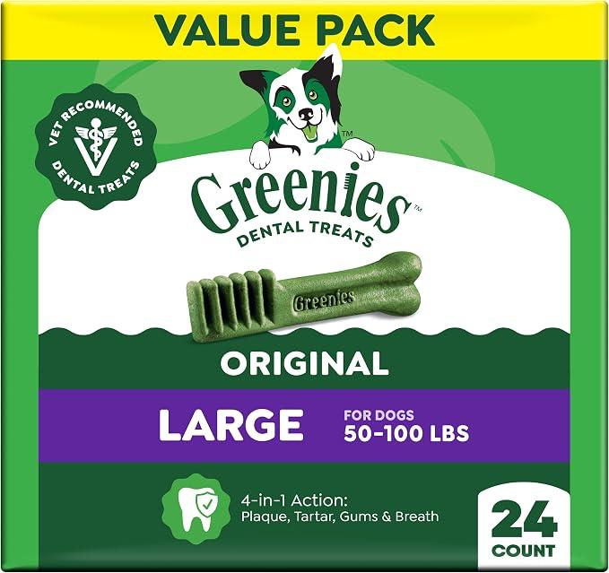 Greenies Dental Care Dog Treats, Large Size, 36 Oz. Variety Pack, 3 Flavors by GREENIES, BBD: 10/2027