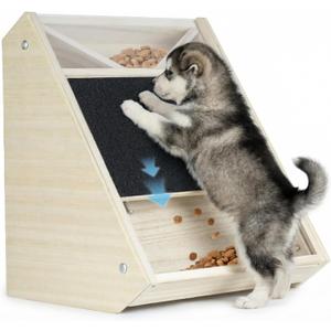 Dog Nail Scratch Board with Treat: Wooden Dog Nail File Board with Replaceable Sandpaper, Quiet Dog Nail Trimmer Alternative for Stress-Free Nail Care