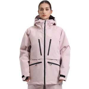 GSOU SNOW Snowboard Jacket Womens Ski Jacket Mens Snow Coat Baggy Waterproof Insulated Winter Hooded Mountain Coats (Small, Pink)