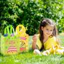 STYPOP 16 Pack 9" Easter Bags for Kids, Non-Woven Gift Bags with Handles, Reusable Easter Baskets for Kids Egg Hunts/Party Favor Supplies, 9.3"*7.7"*4.3"