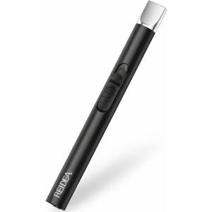 REIDEA Electric Lighter S4 Candle Lighter USB Rechargeable with Safety Switch, Flameless Portable Fast Heat Windproof Plasma Electronic Lighters, Perfect for Home Cooking BBQ Camping Stove Fireworks (Classic Black)