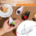 Tessco 200 Pcs 4" Tear Drop Appetizer Spoons Mini Appetizer Plates Reusable Tasting Spoons Plates Catering Supplies Disposable for Serving Small Desserts Cakes Bowls(White, Black)