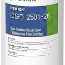 Pentair Pentek DGD-2501-20 Big Blue Water Filter, 20-Inch Whole House Sediment Filter Cartridge Replacement, Dual-Gradient Density Spun Polypropylene, 20" x 4.5", 1 Micron, Pack of 1, White
