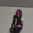 Mini Travel Hair Dryer Brush, 2Inch Oval Blow Dryer Brush for Short to Medium Hair, Dual Voltage 120–240V Hot Air Brush with Ceramic Coating, Smooth Blowouts, Black &Pink