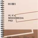 HIMI Mix Media Paper Pad 9X12''(180g/m) 40 Sheets Mix Paper Pad, Side Wire Bound, Fine Texture, in Gouache Acrylic Art Pad for Sketching, Ink Sketch Book, Art Supplies Drawing Pad Gift (Pink)