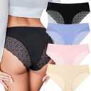 Avidlove Sexy Panties for Women Lace Cheeky Bikini Underwear Seamless Hipster, S