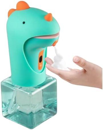 CADUFUELLY Automatic Soap Dispenser, Cute Touchless Foaming Soap Dispenser, IPX6 Waterproof, 2 Levels Foam Adjustable, Smart Hand Dispenser for Bathroom Kitchen 8.7oz/250ml (Dinosaur) box is sticky