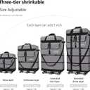 130L Expandable Luggage, 40 Inch Suitcase with Wheels, Collapsible Luggage with Wheels, Rolling Duffle Bag with wheels, Foldable Suitcasewith2Handle Wrap 2Fixing Straps 1Shoulder Strap (gray), Large