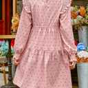 DOKOTOO KIDS Girls Vintage Puff Long Sleeve Ruffle Dresses with Two Side Pockets for 6-13 Years, Fall/Spring/Summer (Pink, XL)