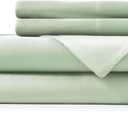 Hotel Sheets Direct 4 Piece Bed Sheet Set Queen Size, 100% Viscose Derived from Bamboo Sheets Set with 2 Pillowcases, Cooling & Breathable Luxury Bedding, Moisture-Wicking & Silky Soft, Light Green