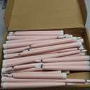 Rossesay 48 Pcs Flameless LED Taper Candles Battery Operated Candles 4 Sizes of 8.5'', 9.65'', 10.83'', 12.8'' Flameless Candlesticks Flickering for Halloween Christmas Church Wedding(Dusty Pink)