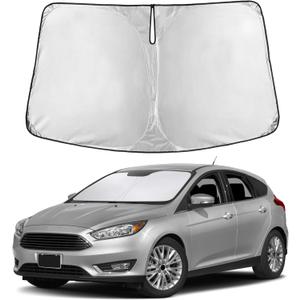 EcoNour Windshield Sunshade Compatible for Ford Focus 2012-2016 2017 2018, Sun Visor for Front Windshield & Window Sun Shade Cover, UV Heat Blocker & Protector, Car Accessories