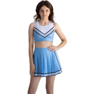 Princess Cheerleader Costume for Girls and Teens Top and Skirt Cheer Leader Cosplay Halloween Costumes (12 Years)