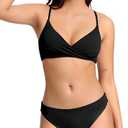 Beautikini Period Swimwear Twist V Neck Bikini Bottom Piece Menstrual Leakproof Swimsuits Bathing Suit for Teen Girls Small