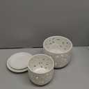 BUYMAX 5 inch&6 inch Orchid Pots with Holes & Removable Trays, White Ceramic Pots for Plants, Effective Drainage and Ventilation for Orchid Root Health to Assist New Plants or Repotting