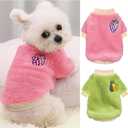 XXS Dog Sweaters for Small Dogs Girl, 2 Pack Warm Fleece Dog Sweater for Winter, Cute Puppy Clothes Small Doggie Coat for Girls (Avocados, Grapes)