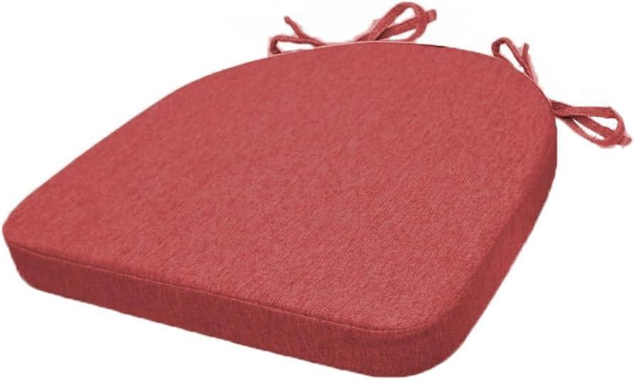 Outdoor Chair Cushions Set of 3 ,Patio Seat Cushion 17"x16"x2",U-Shaped Dining Chair Cushion 17 by 16 Inch,Water Resistant,Fade-Resistant Chair Pads for Kitchen Garden Furniture(Dark Red)